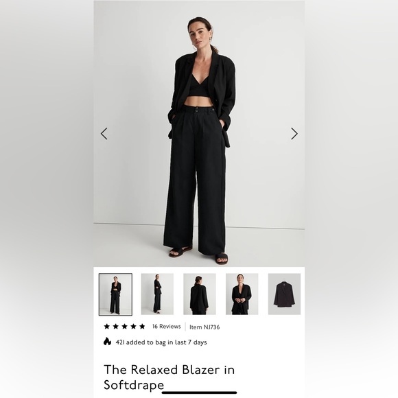 NWT Mdwll The Relaxed Blazer in Softdrape $198 - Picture 5 of 13